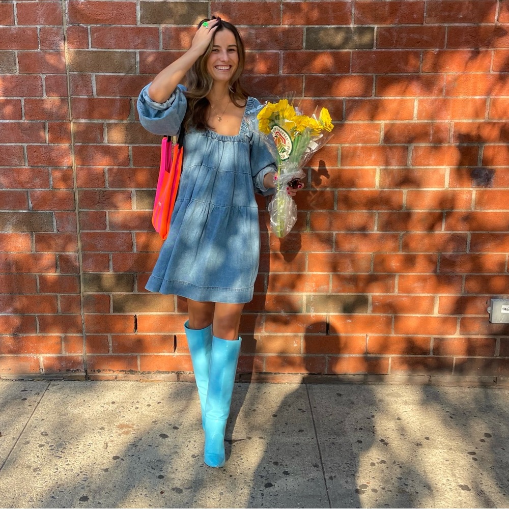 Free People denim babydoll dress